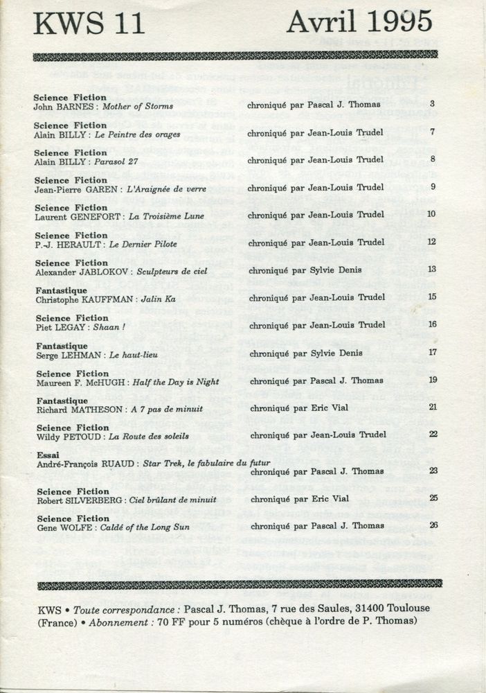 KWS n°11
Source : nooSFere