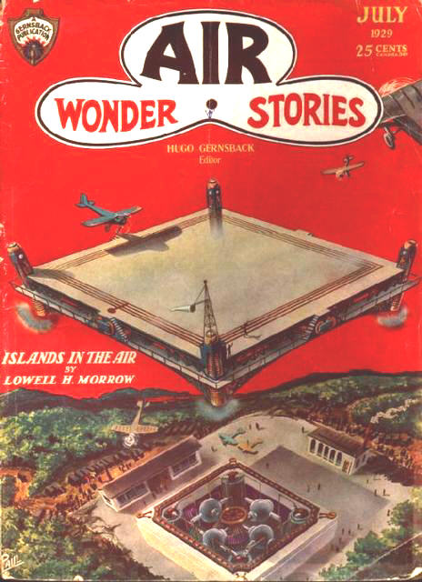 Couverture du premier numéro de Wonder Stories (juillet 1929, couverture de Frank R. Paul)