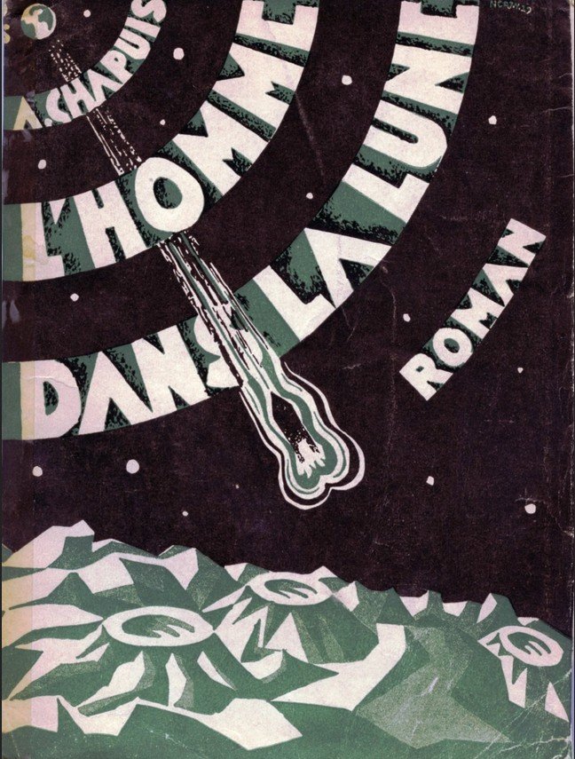 Couverture de L'Homme dans la Lune, d'A. Chapuis.